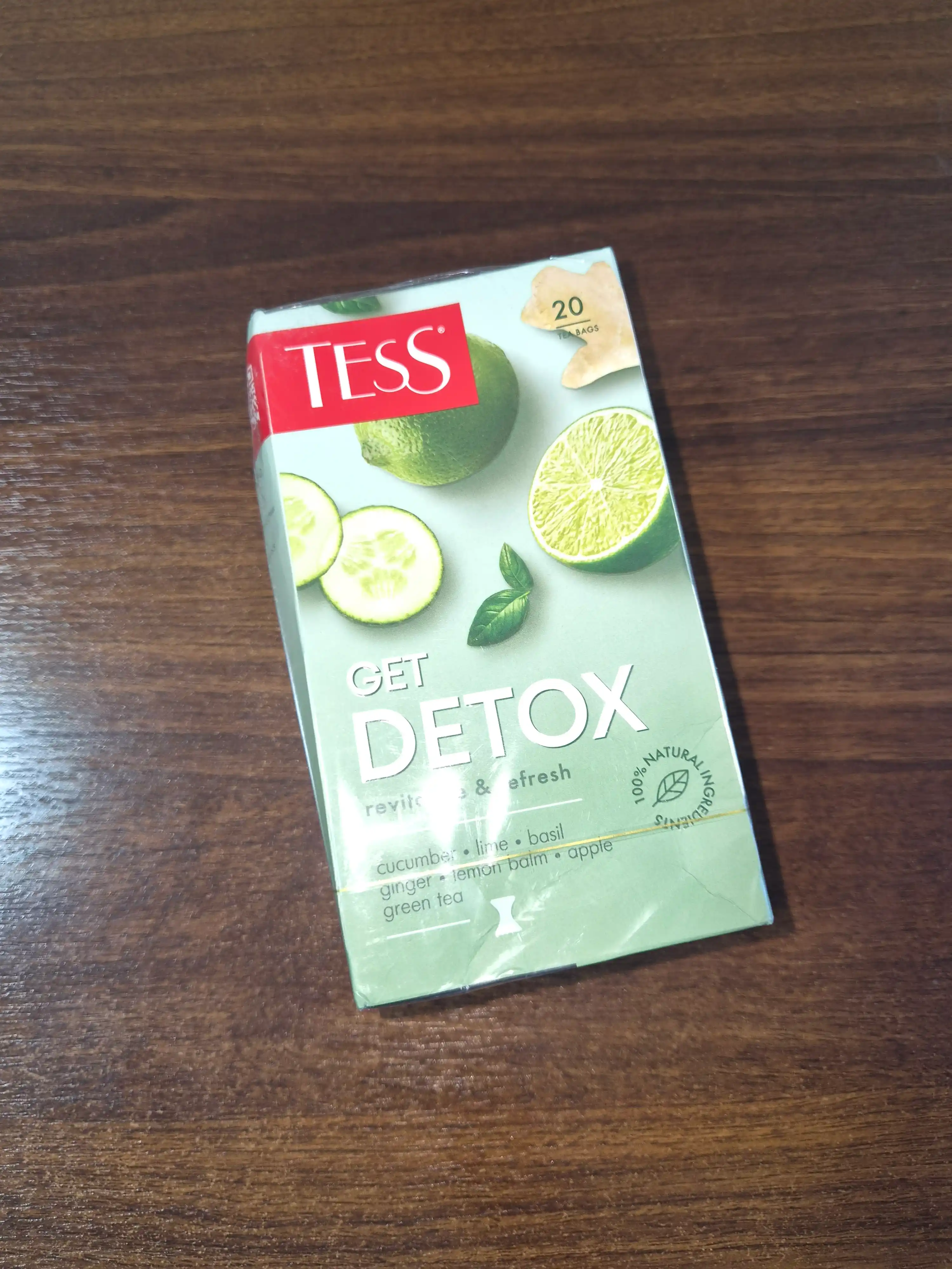 Чай зелёный TESS Get Detox с добавками 1,5гр*20 пакетиков