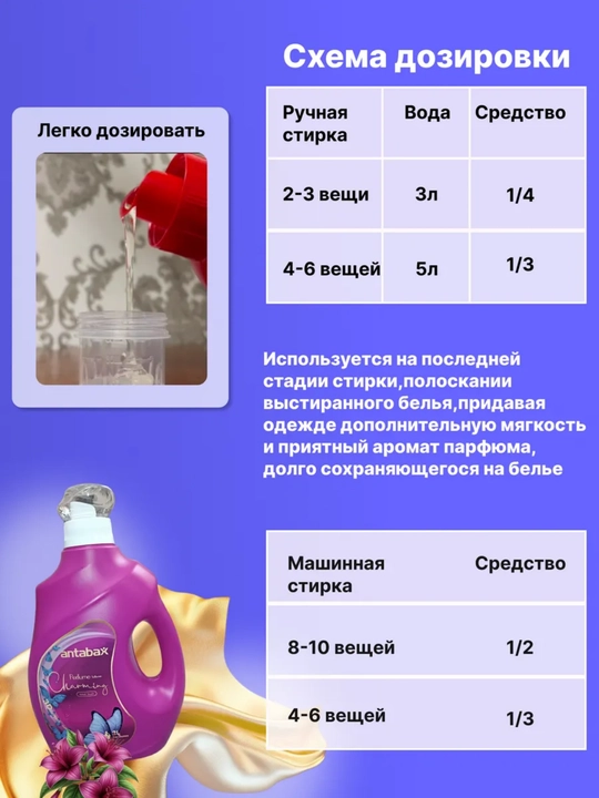 Кондиционер для белья Antabax, бархатное прикосновение, 2 л