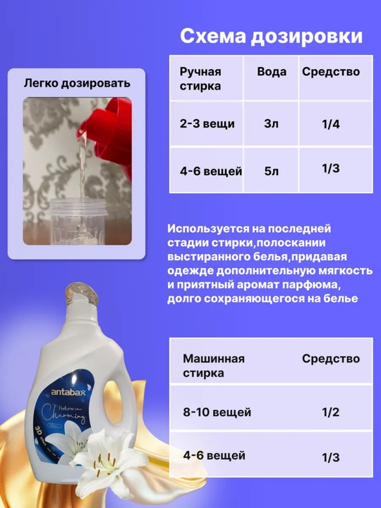 Кондиционер для белья Antabax, бархатное прикосновение, 2 л