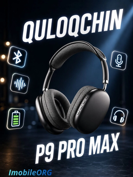 P9 Simsiz quloqchin, P9 PRO MAX sifatli quloqchin bass music tinglash uchun zor variant - 