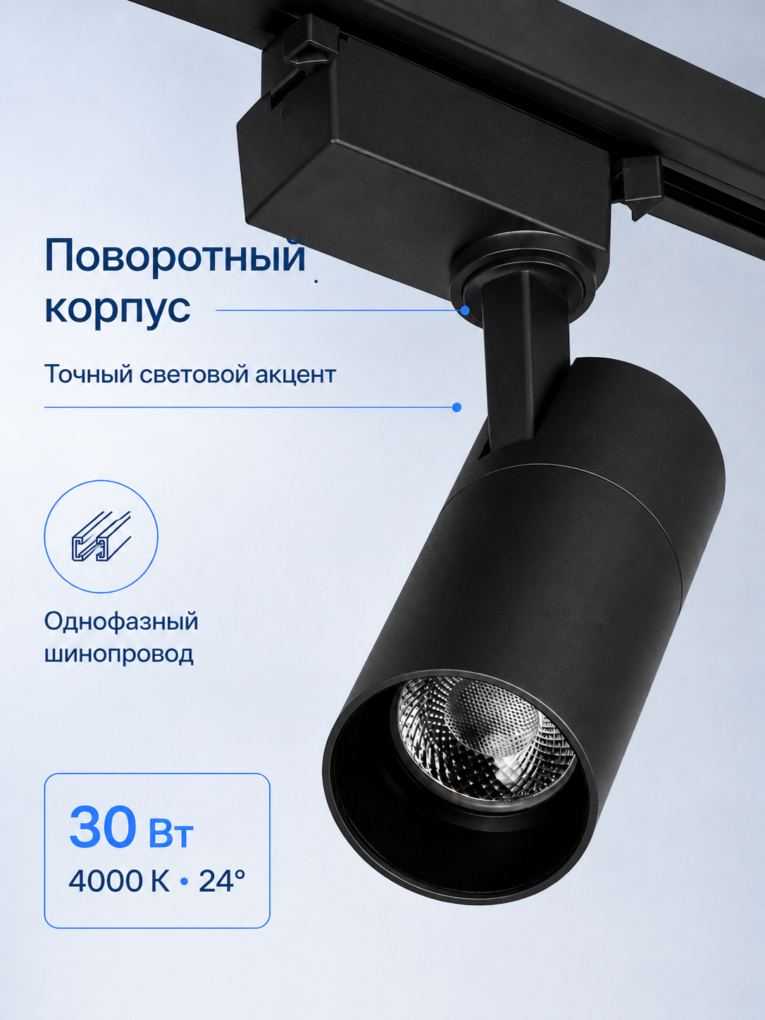 LED yo'l chiroqchasi IEK DTO 1303 30W 4000K 24° bir fazali