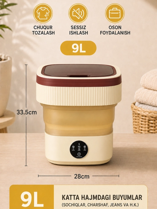 Yig'iladigan mini kir yuvadigan mashina , avtomat kir moshina mini stiralka