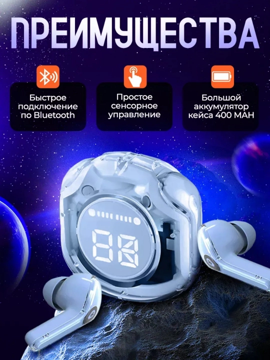 Android va iPhone uchun mikrofonli simsiz naushniklar