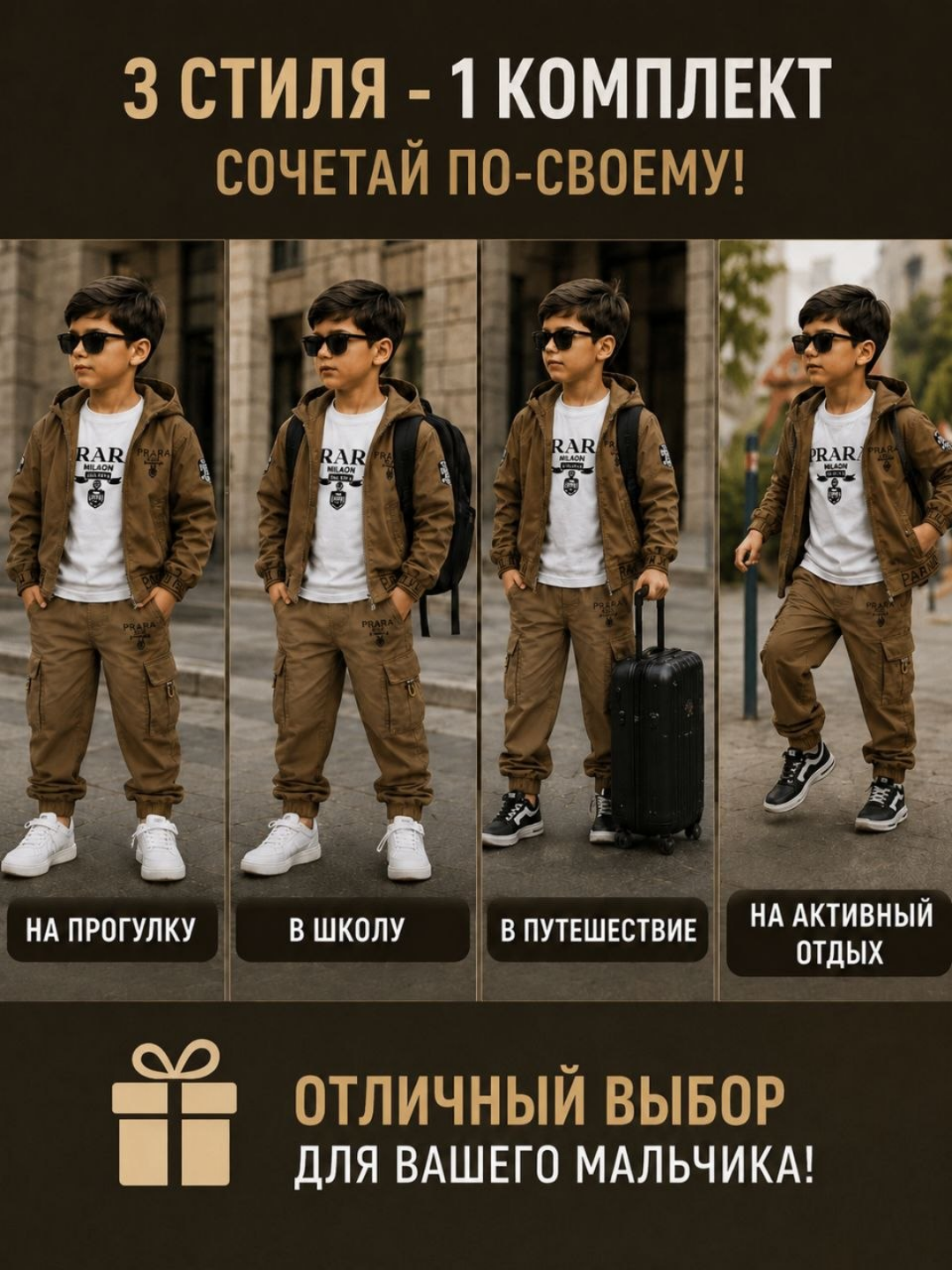 Спортивный комплект, одежда для мальчиков, тройка, куртка, брюки, футболка, размер 3-8 лет