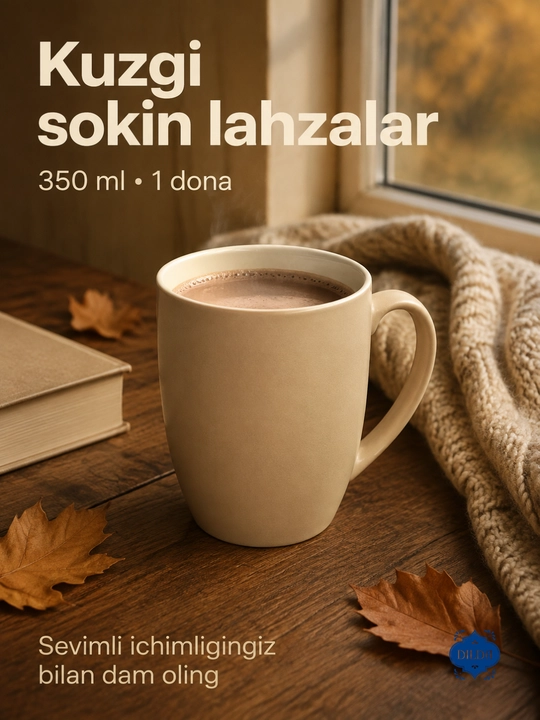 Keramika bokal-krujka choy va qahva uchun, rangli, 350–370 ml, 1 dona - 