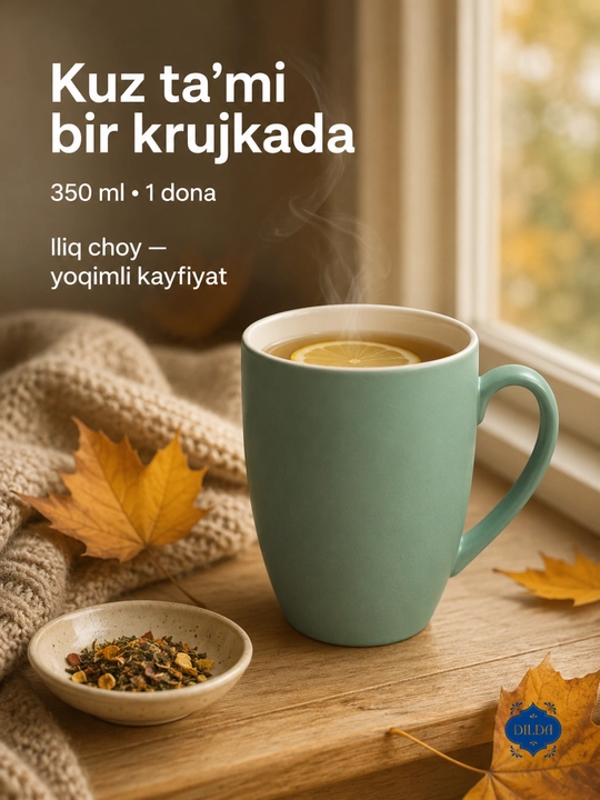 Keramika bokal-krujka choy va qahva uchun, rangli, 350–370 ml, 1 dona - 