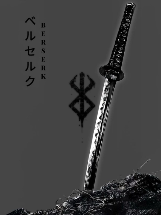 "Berserk / Guts Sword" anime dekorativ ramkali kartina, 25x33 sm, shishali