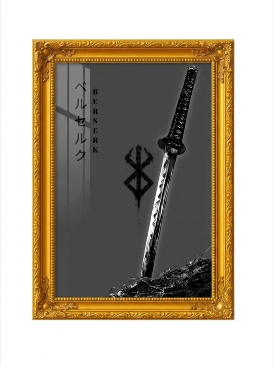 "Berserk / Guts Sword" anime dekorativ ramkali kartina, 25x33 sm, shishali