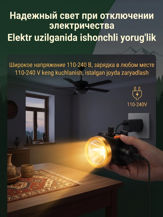 FA-170 peshona chirog‘i, 20 Vt, 2 rejimli, LED bosh chirog‘i