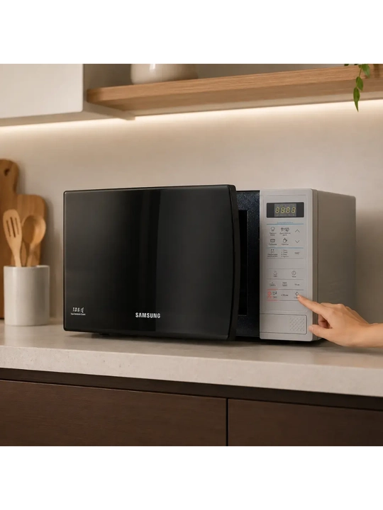 Samsung ME83KRS-1/UZ mikroto‘lqinli pech, 23 L, 800 Vt, sensorli boshqaruv, eritish