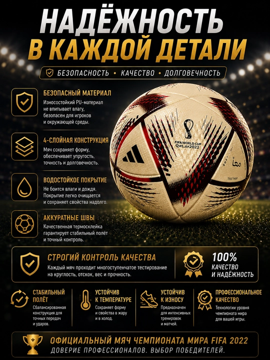 Jahon chempionati uslubidagi 5-o‘lchamli futbol to‘pi, ko‘cha va zal uchun mo‘ljallangan trionda