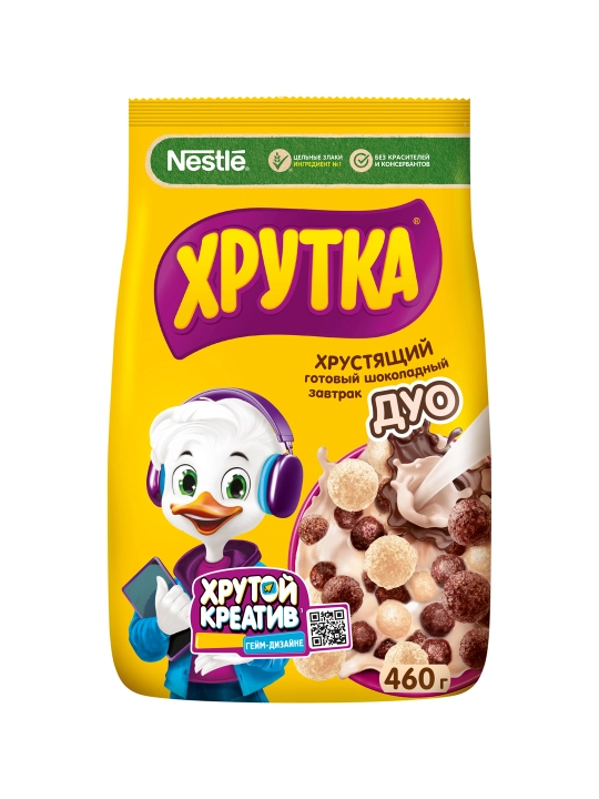 ХРУТКА DUO Готовый шоколадный завтрак, обогащенный кальцием, 460 г - 