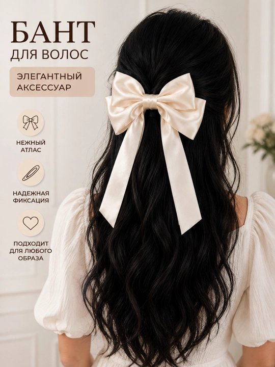 Бант для волос, атласный, заколка, аксессуар для женщин и девочек
