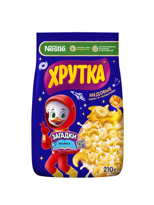 Готовый завтрак Хрутка, медовый, обогащенный кальцием, 210 г - 