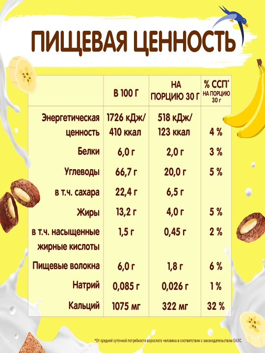 Банановые подушечки Хрутка B137, 220 гр