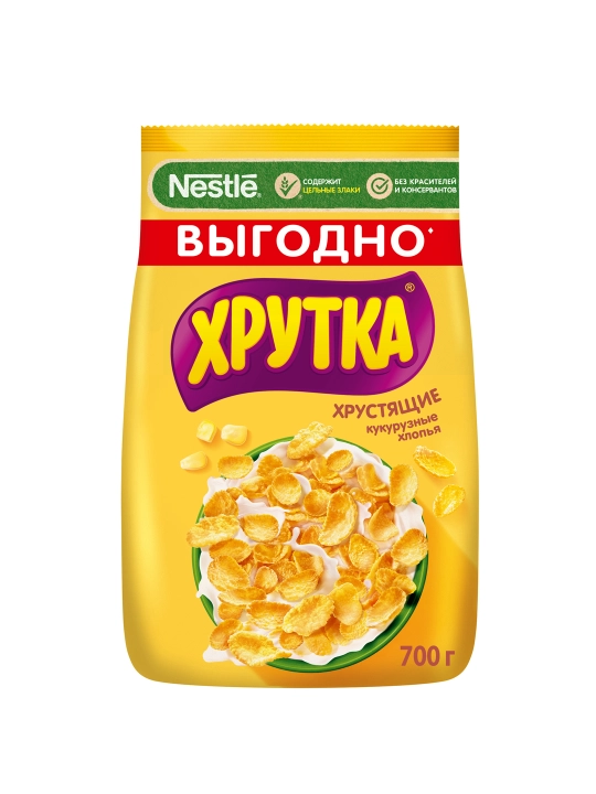 ХРУТКА Хлопья кукурузные хрустящие, обогащенные кальцием, 700 г - 