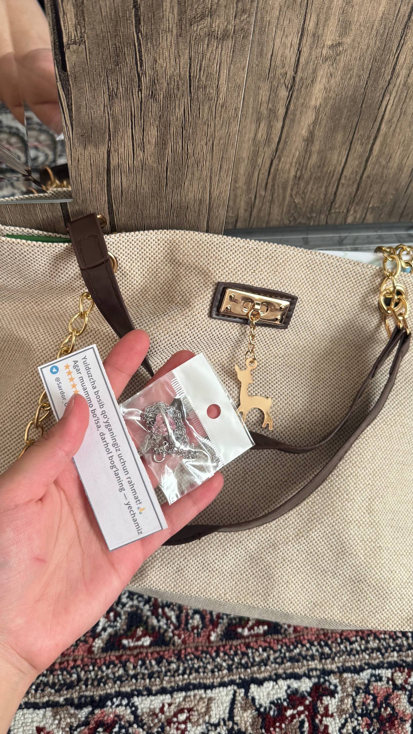 Ayollar kanvas sumkasi, katta sig‘imli tote shopper, yelkaga va qo‘lda, zanjirli