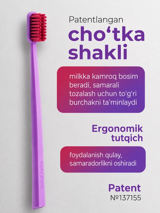 Ortodontik tish cho‘tkasi, Revyline Ortho, orto cho‘tka, breketlar uchun cho‘tka, yumshoq