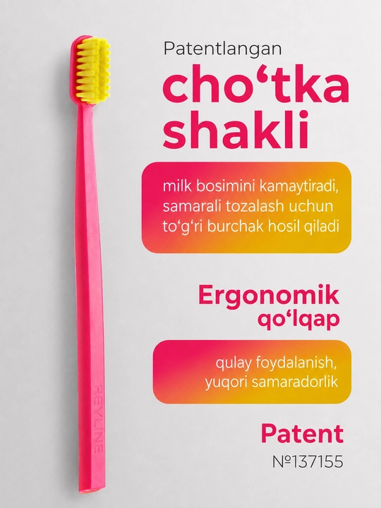 Ortodontik tish cho‘tkasi, Revyline Ortho, orto cho‘tka, breketlar uchun cho‘tka, yumshoq