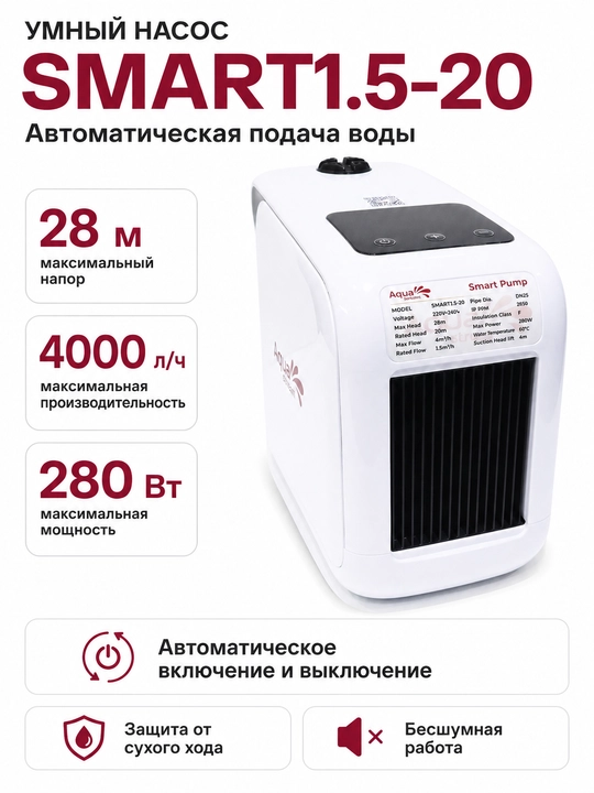 Без шумный автоматический водяной насос SMART-1.5-20 - 
