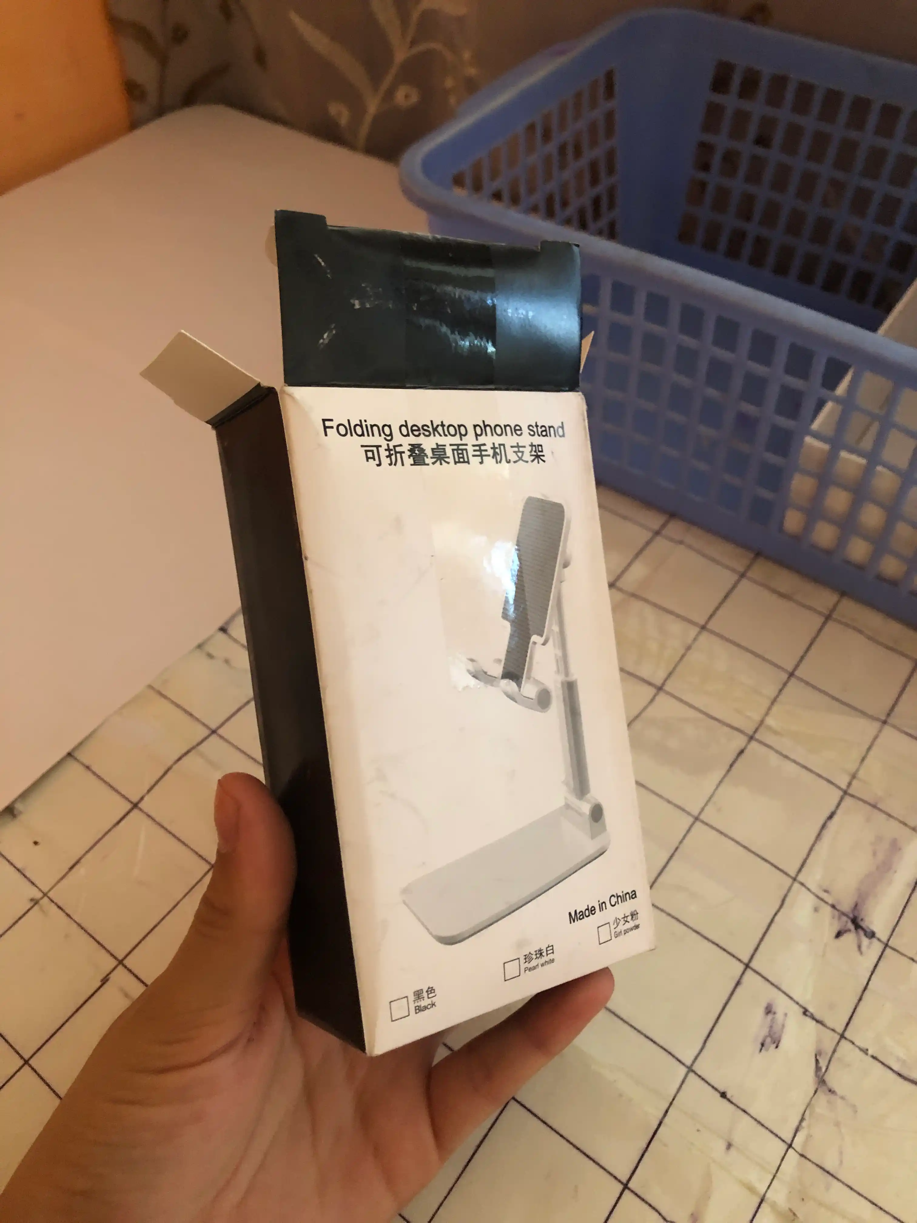 Telefon va planshet uchun sozlanadigan, buklanadigan taglik-ushlagich