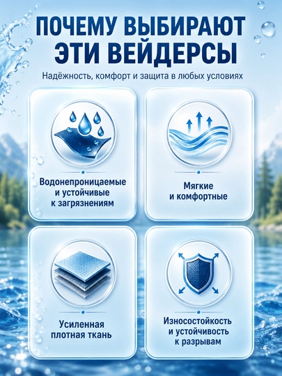 Вейдерсы рыбацкие с сапогами, водонепроницаемый забродный комбинезон для рыбалки