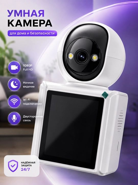 Smart Wi-Fi kamera, PTZ videokuzatuv kamerasi, Full HD tashqi kamera - 