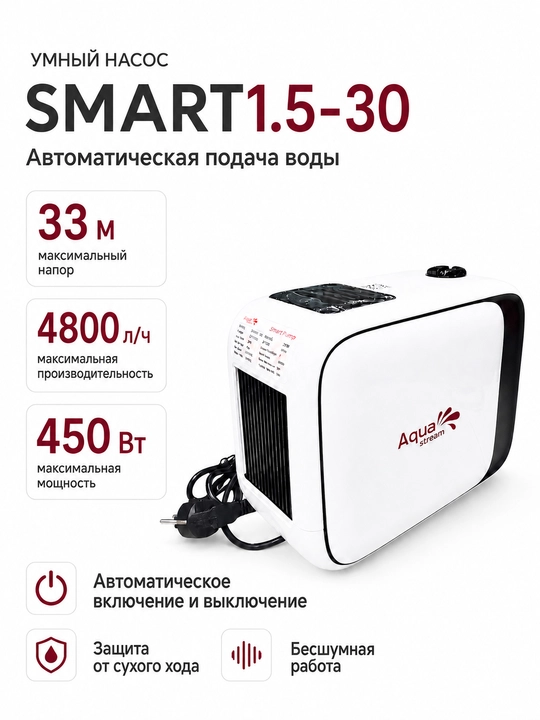Без шумный автоматический водяной насос SMART-1.5-30 - 
