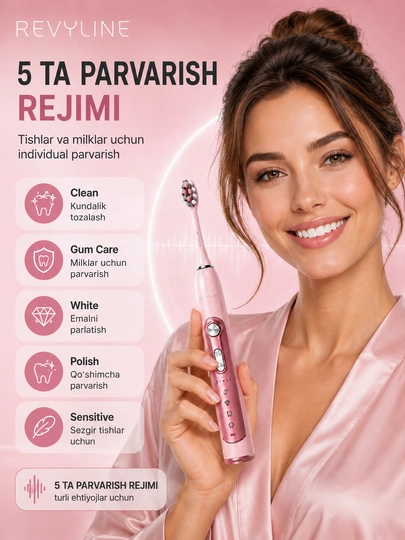 Elektr tish cho'tkasi, 3 ta nozul bilan va sumka bilan, Revyline RL010