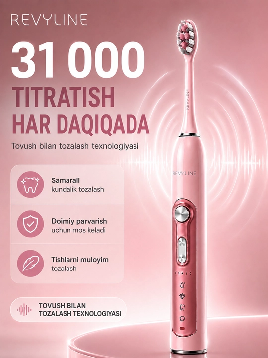 Elektr tish cho'tkasi, 3 ta nozul bilan va sumka bilan, Revyline RL010