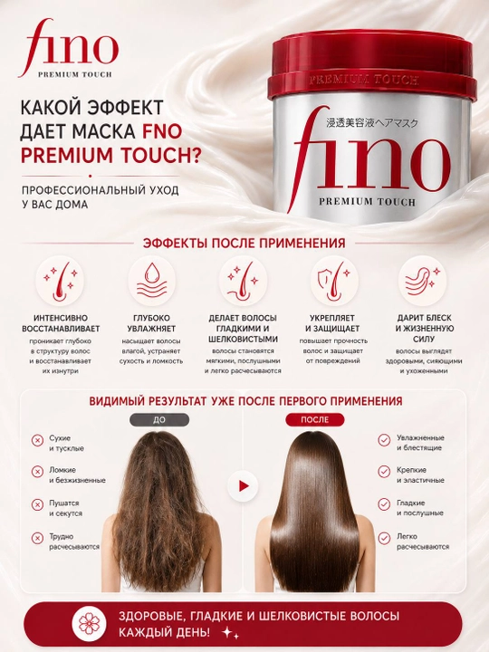 Fino Premium Touch Hair Mask — восстанавливающая маска для повреждённых волос, 230 г