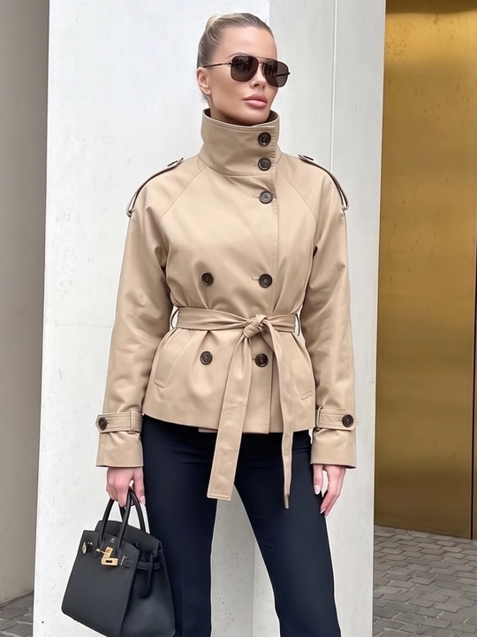 Тренч женский с поясом, женская куртка — ELLY FASHION