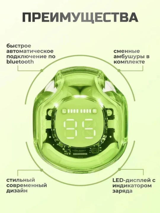 Наушники беспроводные с микрофоном для андроид и iphone