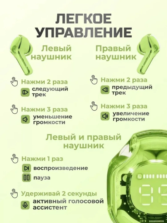 Наушники беспроводные с микрофоном для андроид и iphone