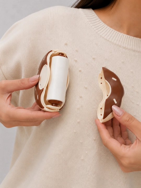 Многоразовый липкий ролик для чистки одежды DONUTROLL