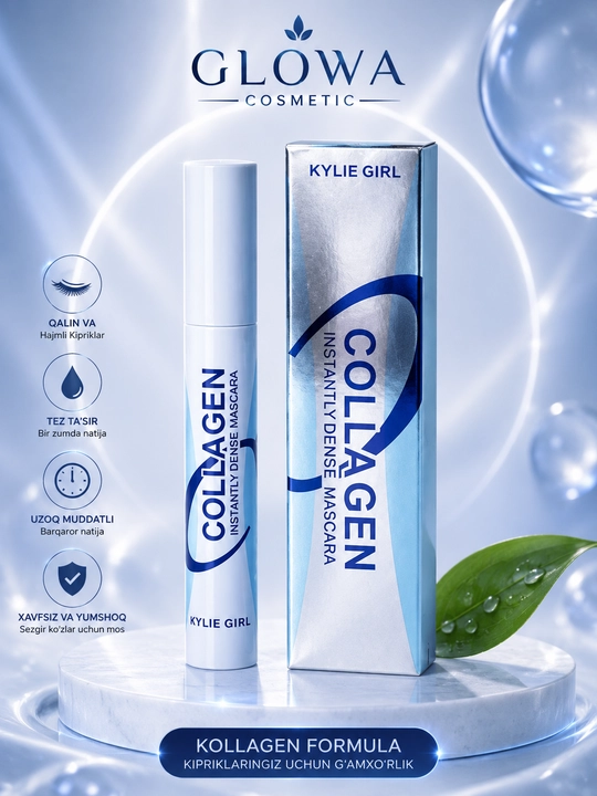 Тушь для ресниц COLLAGEN, водостойкая, придающая объем и удлиняющая ресницы - 