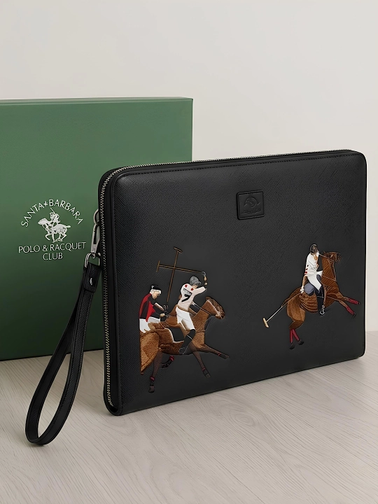 Santa Barbara Polo & Racquet Club мужская барсетка сумка, клатч для ноутбука и документов - 