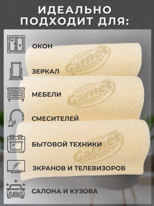 Универсальная тряпка для уборки домов и автомобилей, тряпка GARNET delfin