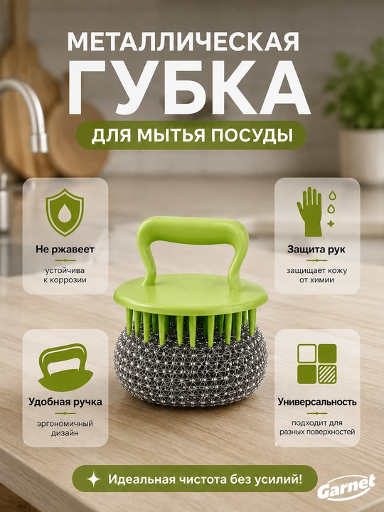 Пластиковые губки с ручкой Garnet, 2 штуки