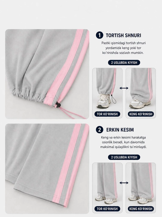 Ayol va qizlar uchun sport kostyumi. Ayollar sport dvoykasi ikki iplik! S-XL