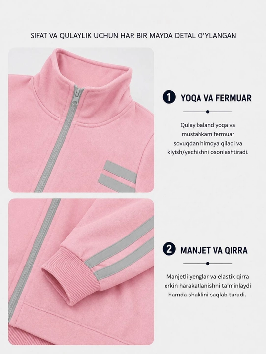 Ayol va qizlar uchun sport kostyumi. Ayollar sport dvoykasi ikki iplik! S-XL