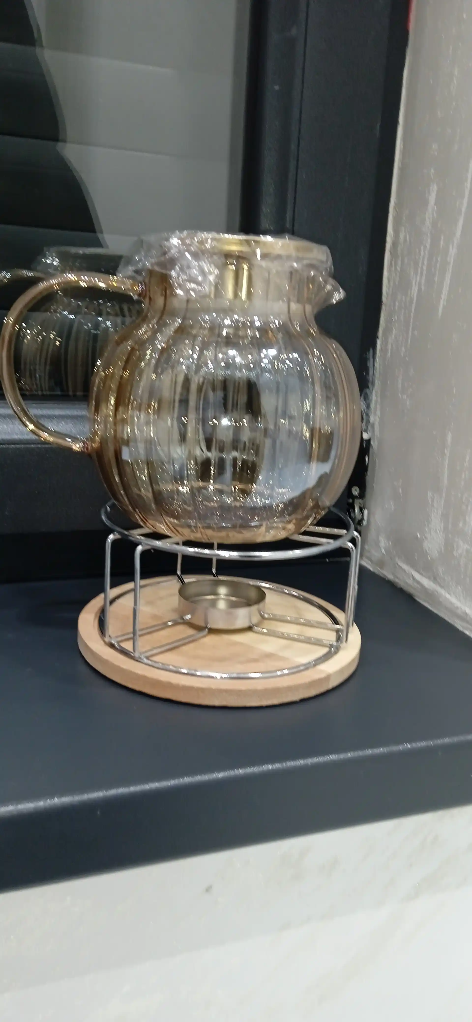 Sham bilan isitiladigan, yurak shaklidagi, choy isitish uchun, choynak uchun shisha taglik