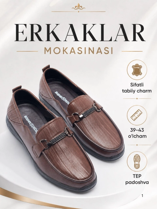 Erkaklar mokasinlari: tabiiy charm, zamonaviy va qulay