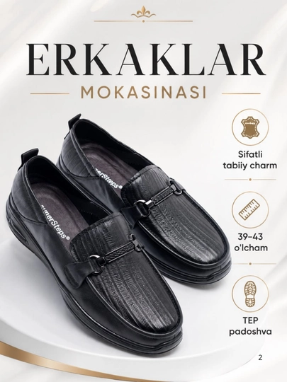 Erkaklar mokasinlari: tabiiy charm, zamonaviy va qulay