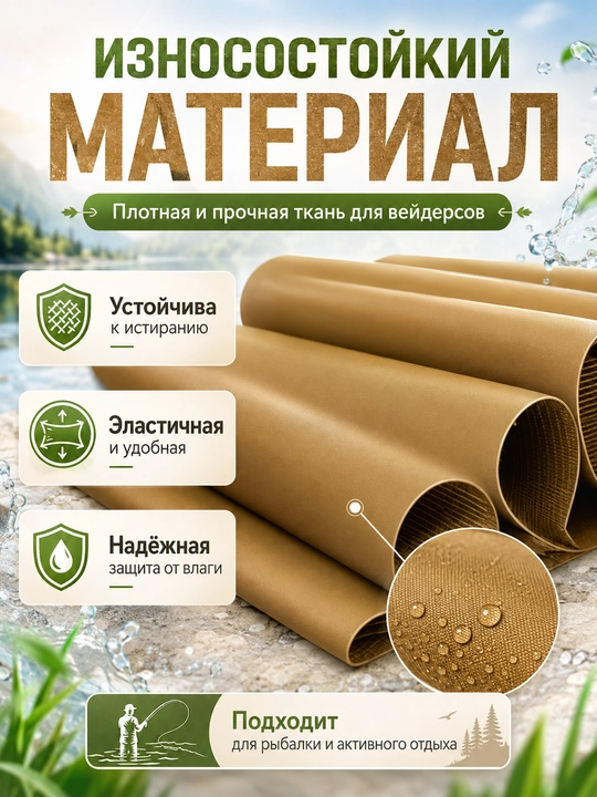 Вейдерсы рыбацкие с сапогами, водонепроницаемый забродный комбинезон для рыбалки