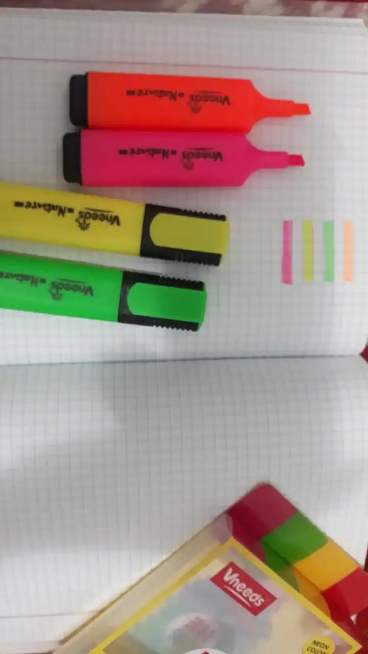 Набор текстовыделителей Vneeds Highlighter Original, 4 неоновых цвета, 1–5 мм