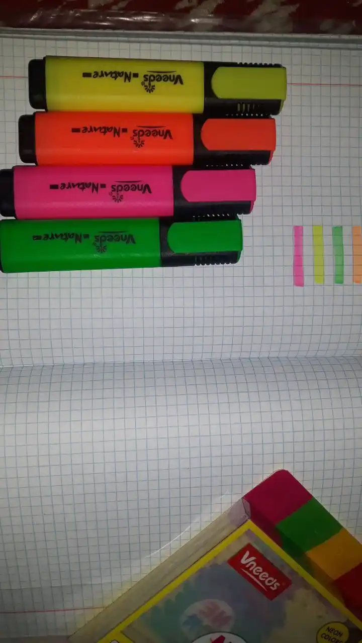 Набор текстовыделителей Vneeds Highlighter Original, 4 неоновых цвета, 1–5 мм