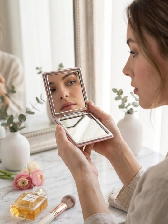 Gulli kosmetik oynacha 8x8 sm katlanadigan ixcham cho‘ntak ko‘zgu