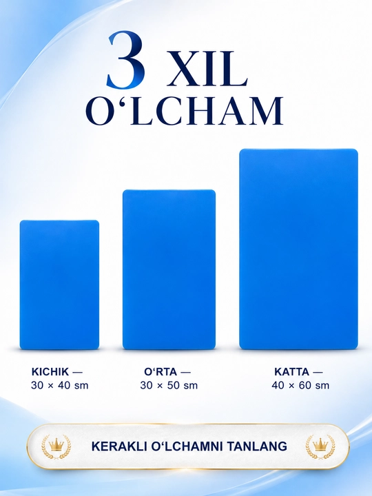 Oshxona uchun kesish taxtasi, rangli, 3 xil o‘lcham