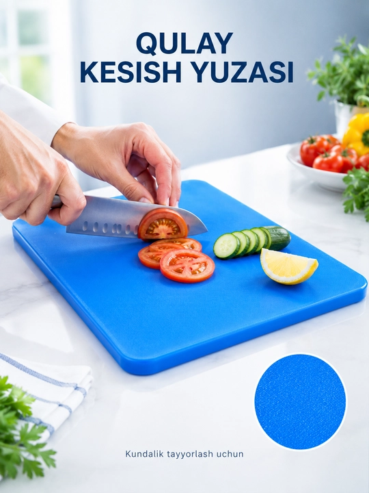 Oshxona uchun kesish taxtasi, rangli, 3 xil o‘lcham